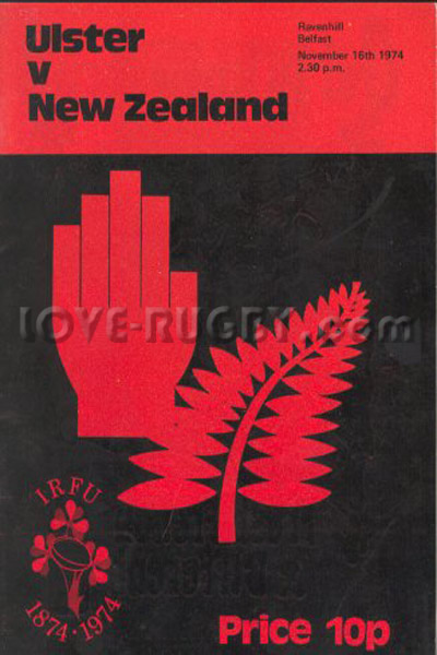 1974 Ulster v New Zealand  Rugby Programme